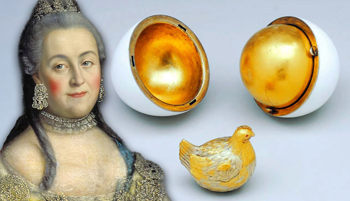 Catherine the Great with Fabergé Egg