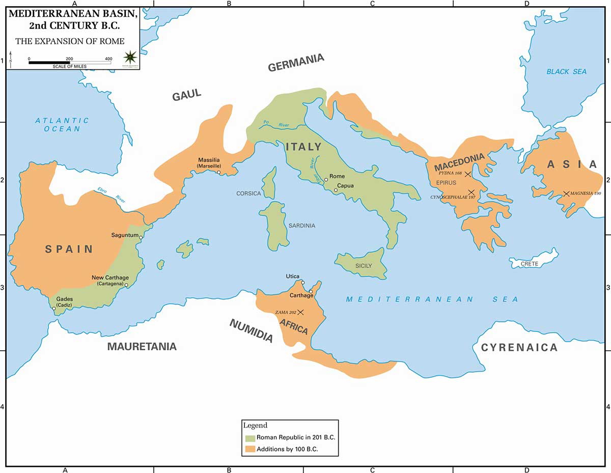 map roman republic polybius