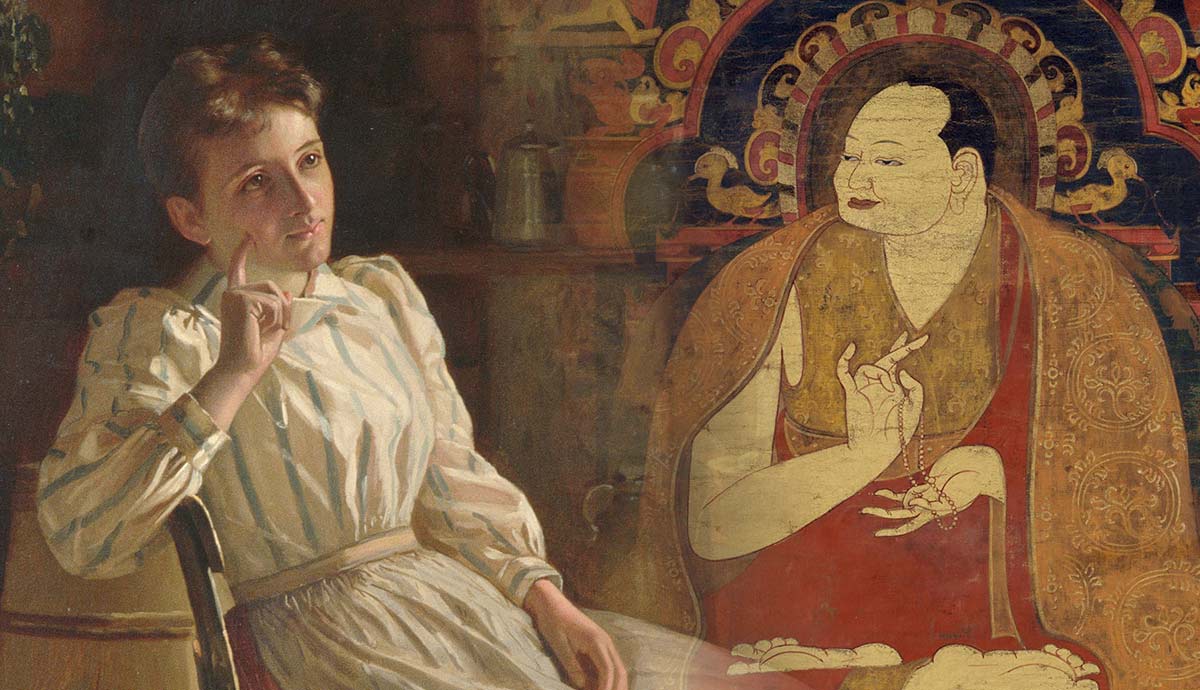 Meditation painting and Lama portrait