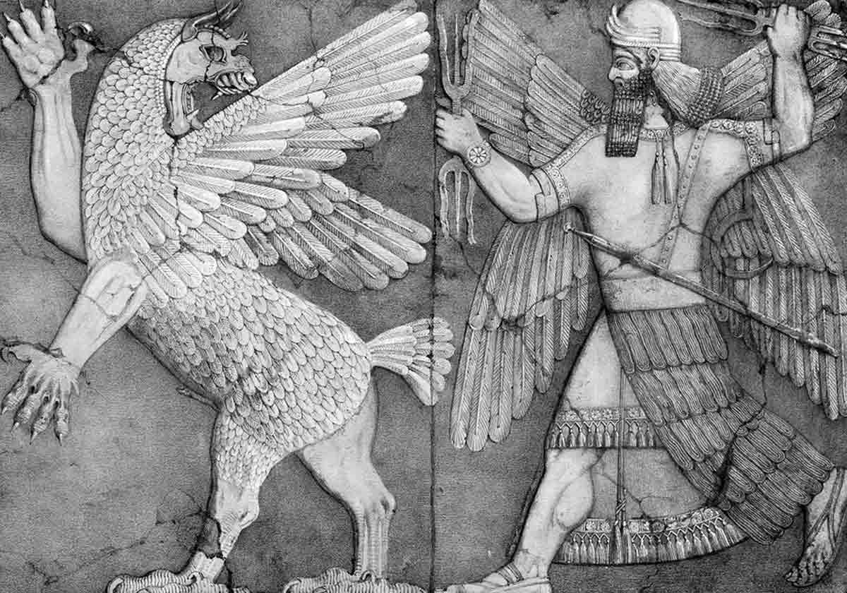 mesopotamian god griffin dragon bible