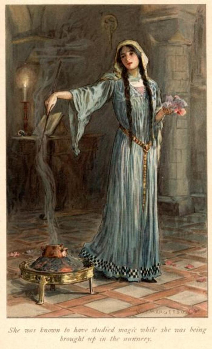 morgan le fay studied magic nunnery william henry margetson 1914