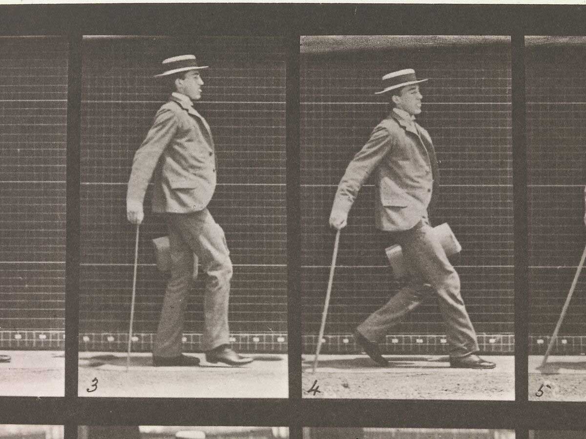 muybridge animal locomotion man close up