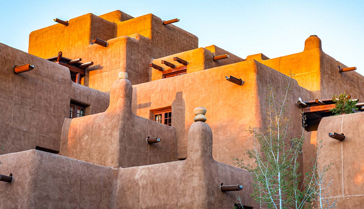 Pueblo Revival style building in Southwest