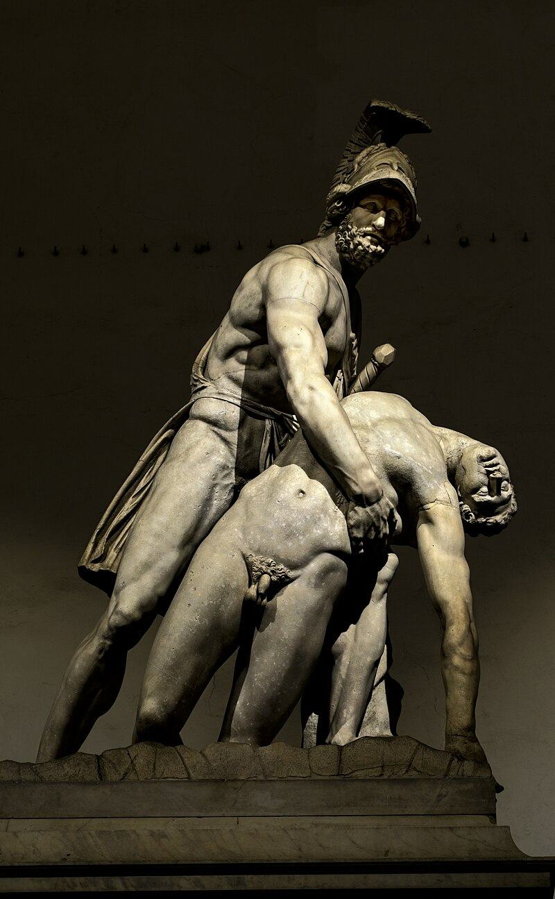 Marble copy of hellenistic Greek bronze pasquino group