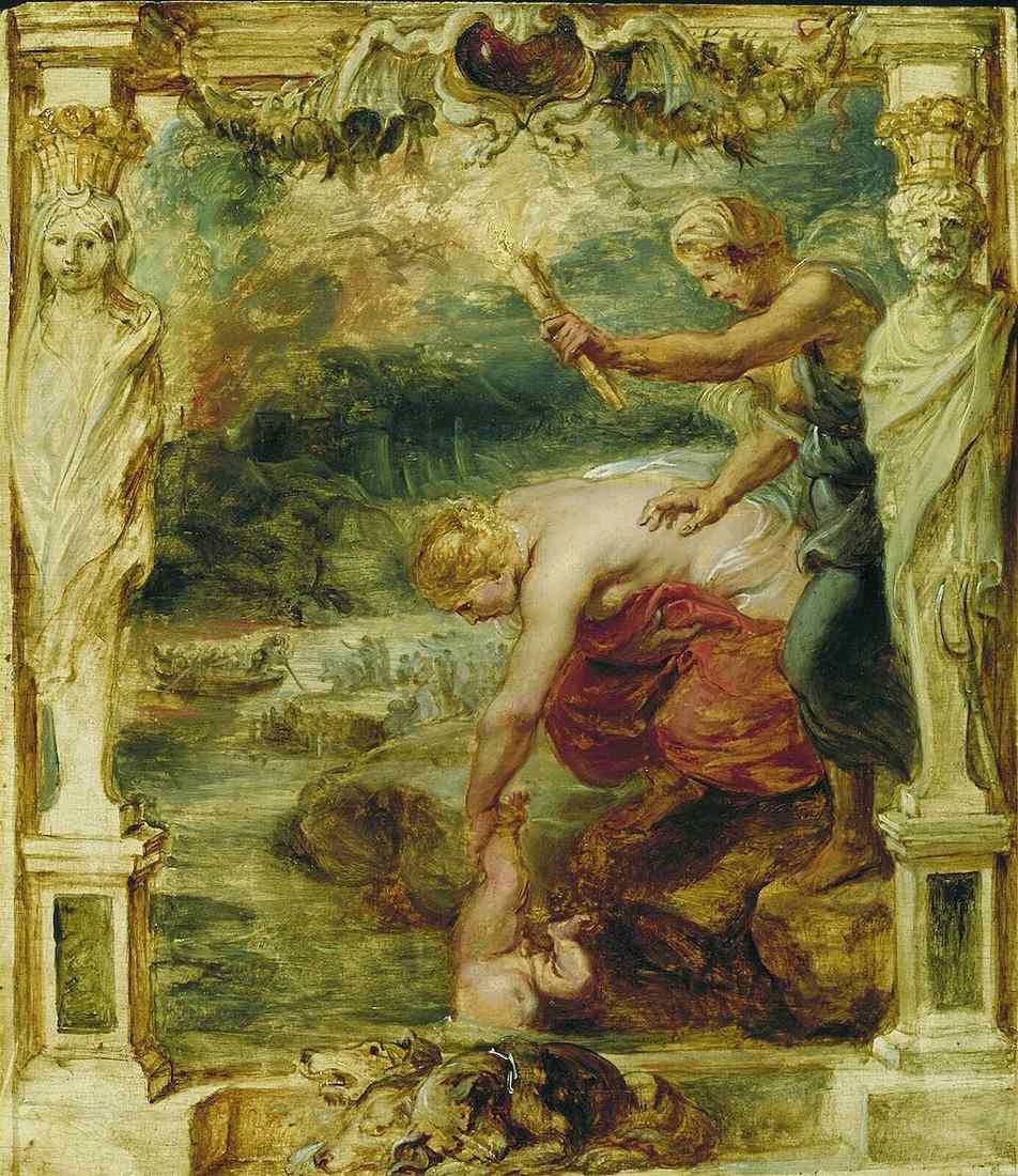 Peter Paul Rubens Baroque painting sketch Achilles