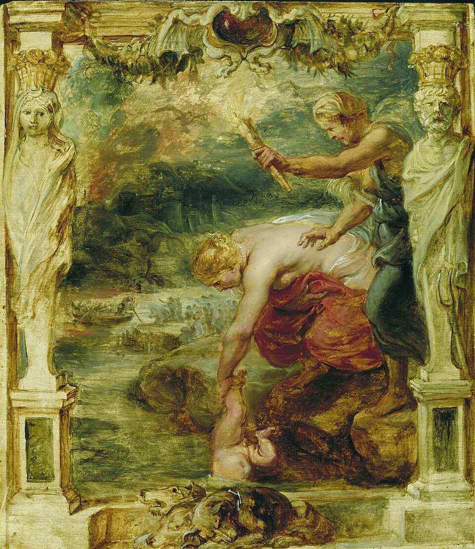 Peter Paul Rubens Baroque painting sketch Achilles