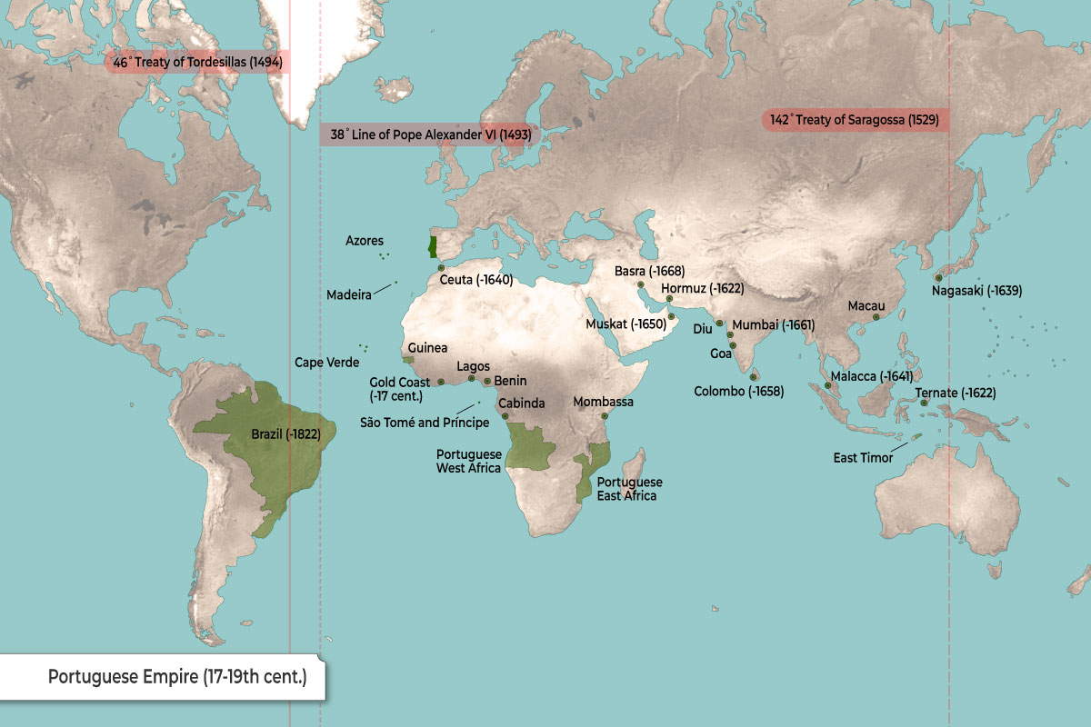 Map: Portuguese Empire at Its Peak