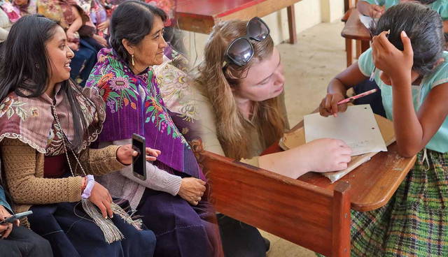 Mayan women and girl learning