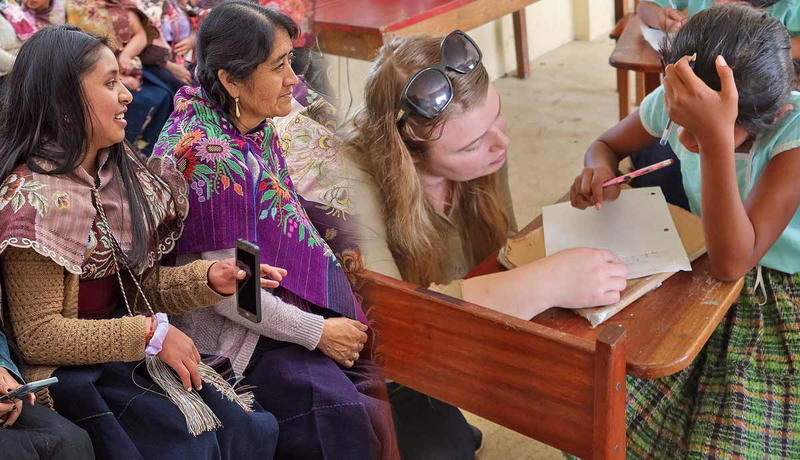 Mayan women and girl learning
