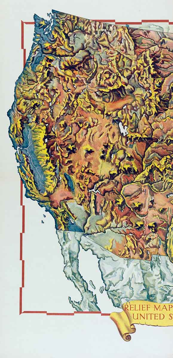 relief map western united states