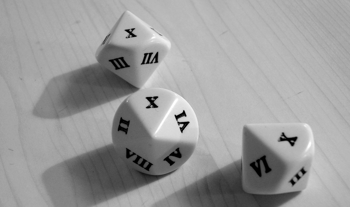 roman numeral dice