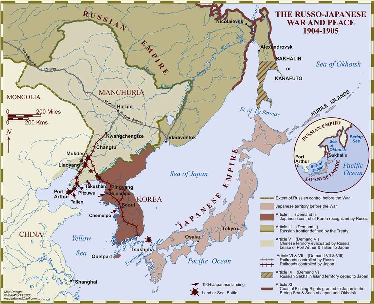 russo japanese war map