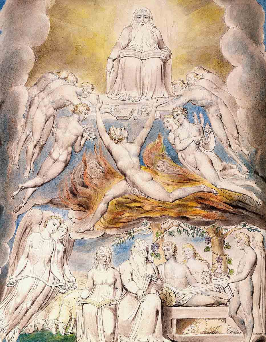 satan before throne god william blake christian heaven