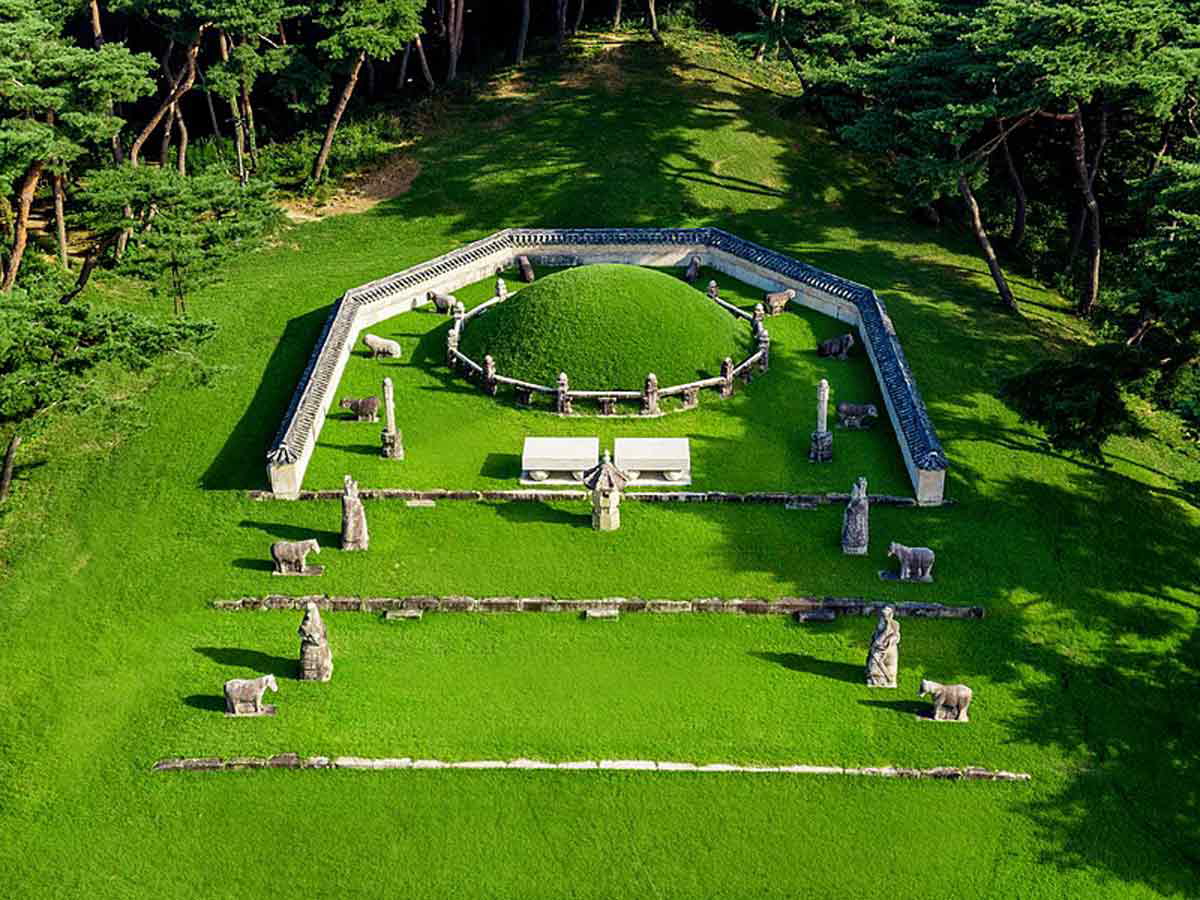 sejong the great tomb aerial view
