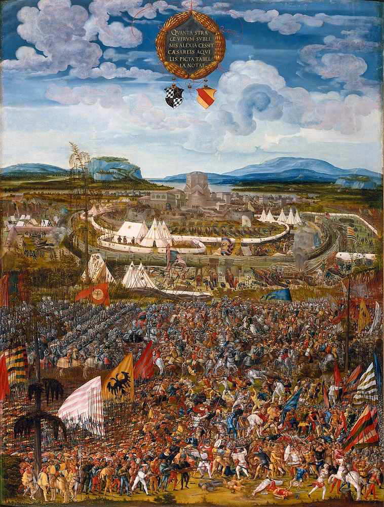 Painting of Siege of the city of Alesia by Melchior Feselen
