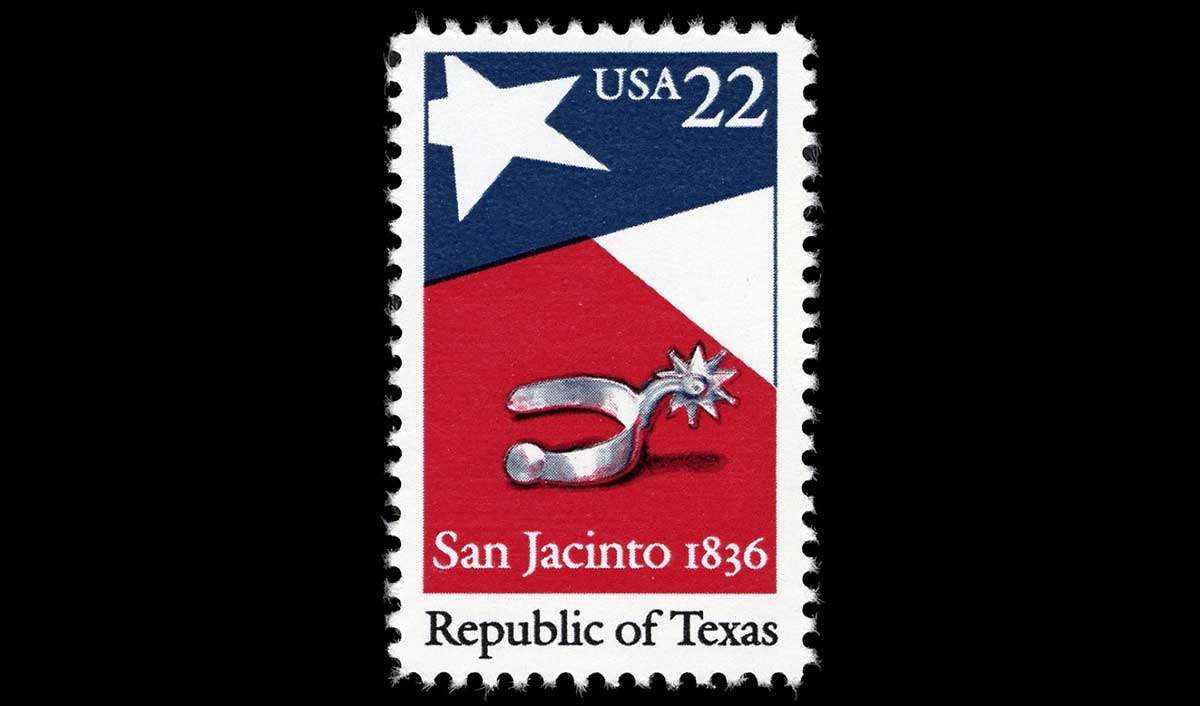 stamp commemorating republic texas