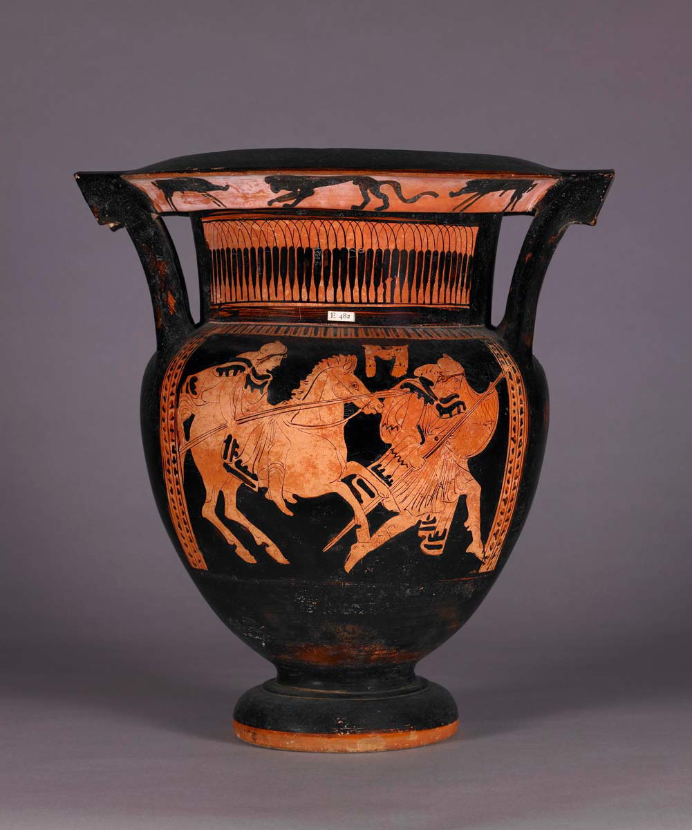 thracians charging red krater