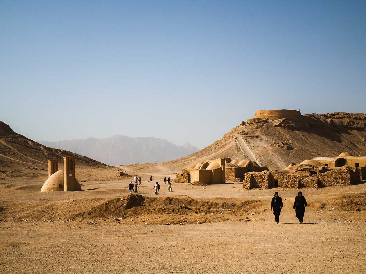 towers silence yazd iran