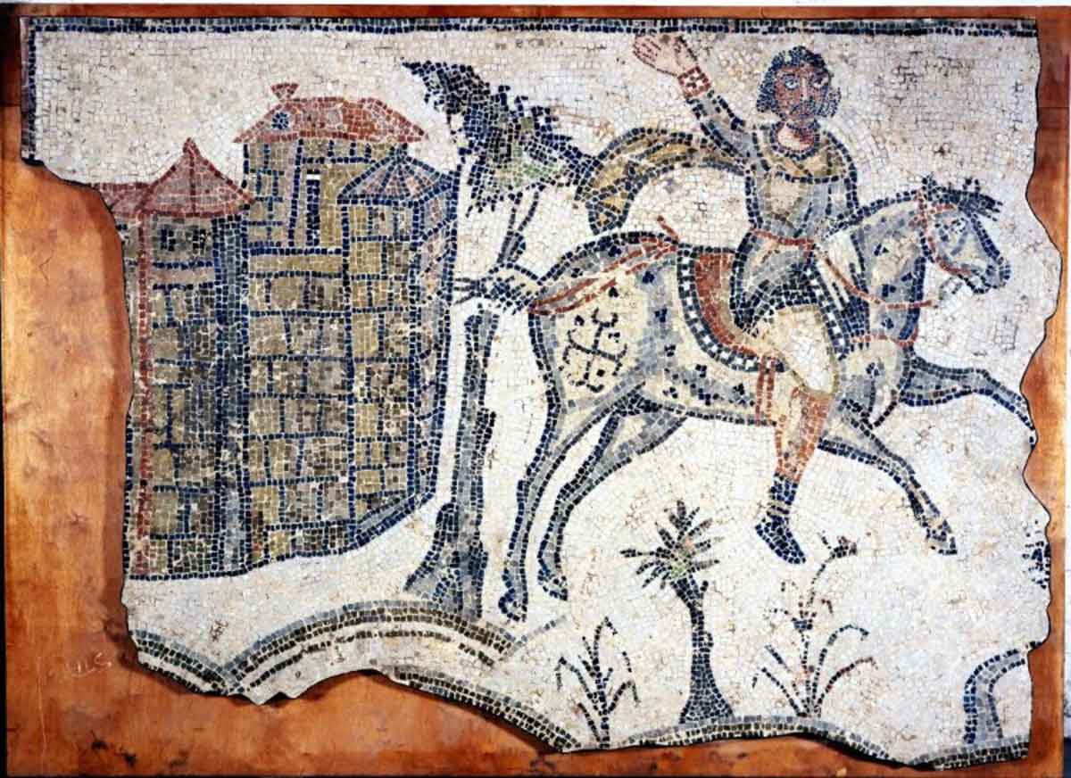 vandal cavalryman mosaic pavement bordj djedid carthage