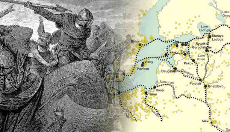 Viking warriors and Eastern trade routes