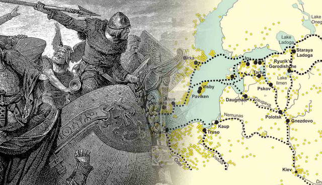 Viking warriors and Eastern trade routes
