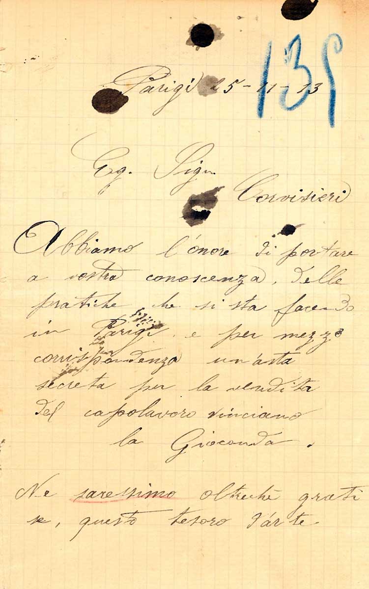 vincenzo peruggia letter to alfredo geri