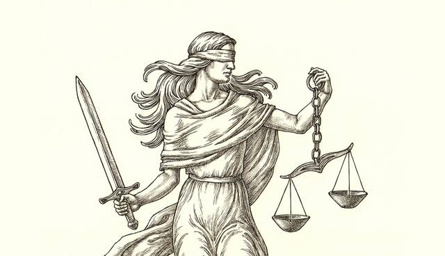 Lady Justice allegorical figure with scales
