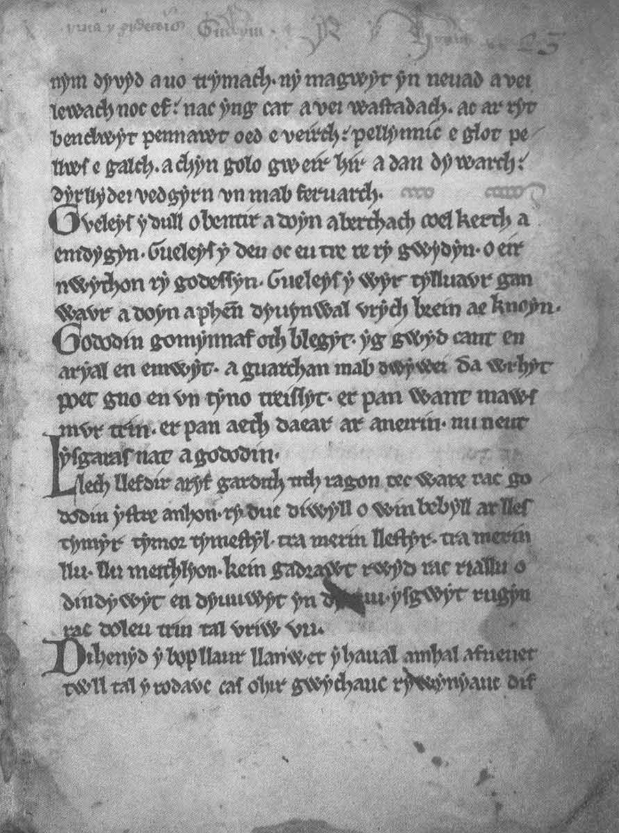 y gododdin folio book aneirin