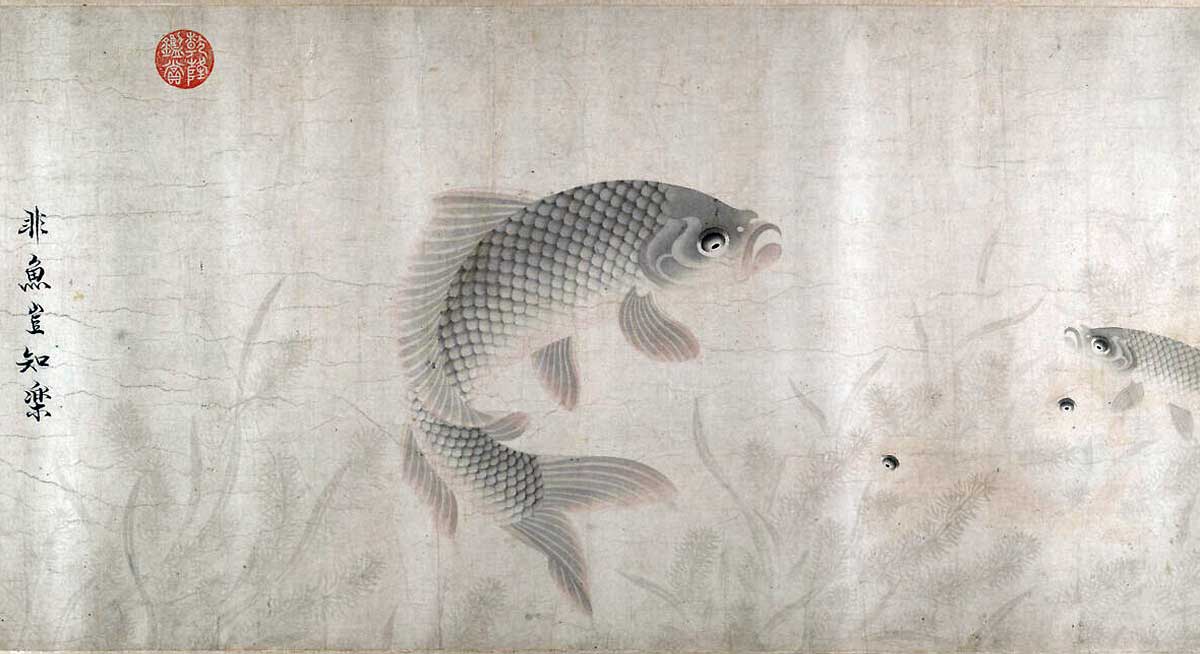 zhou dongqing pleasures of fishes painting
