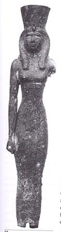 Bronze statue of Mut from the Heraion at Samos, c. 700 BCE. Source: University of Oneonta