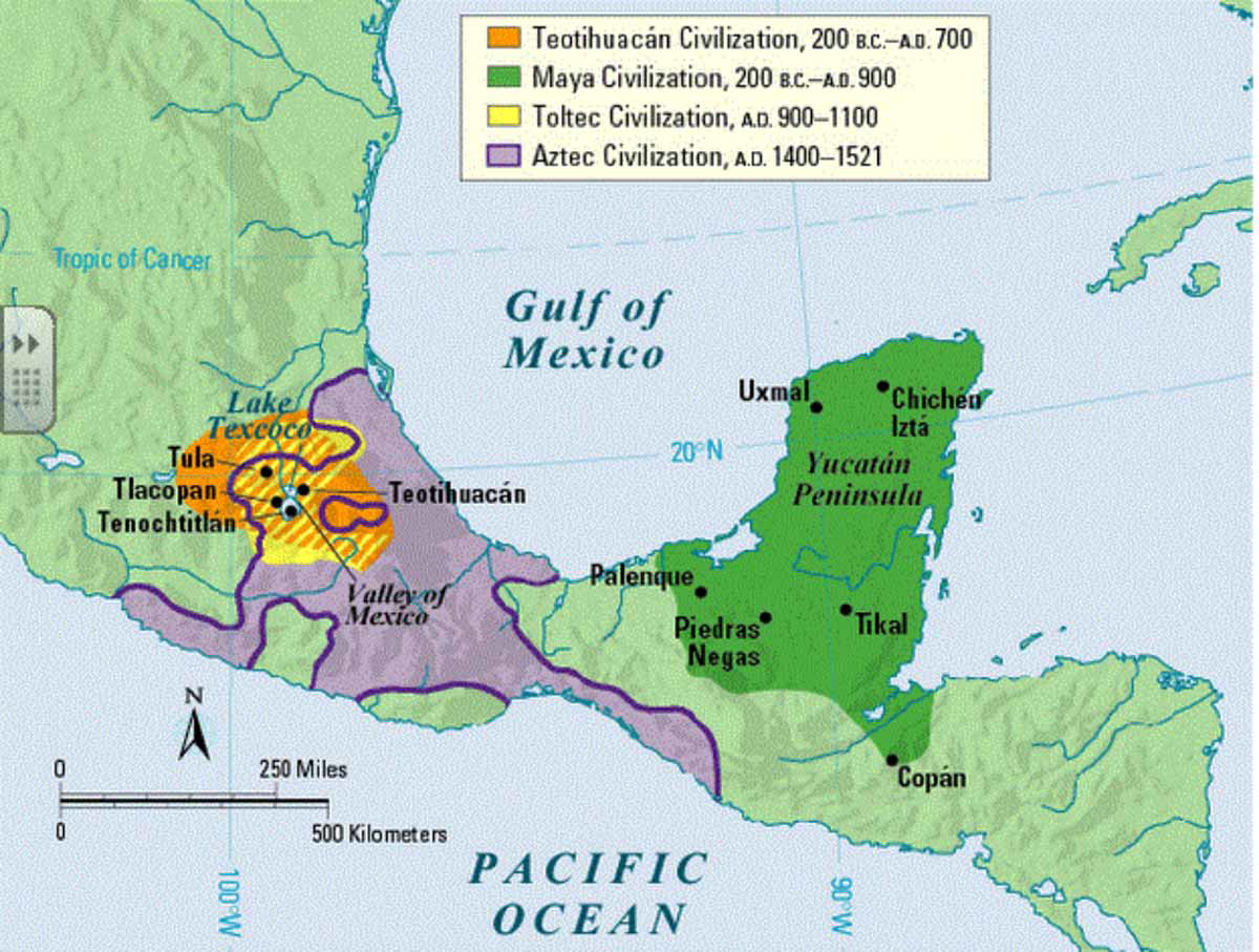 Map Mexican Civlizations