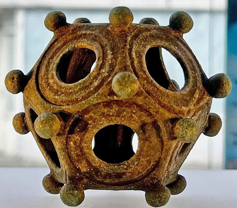 a roman dodecahedron on display
