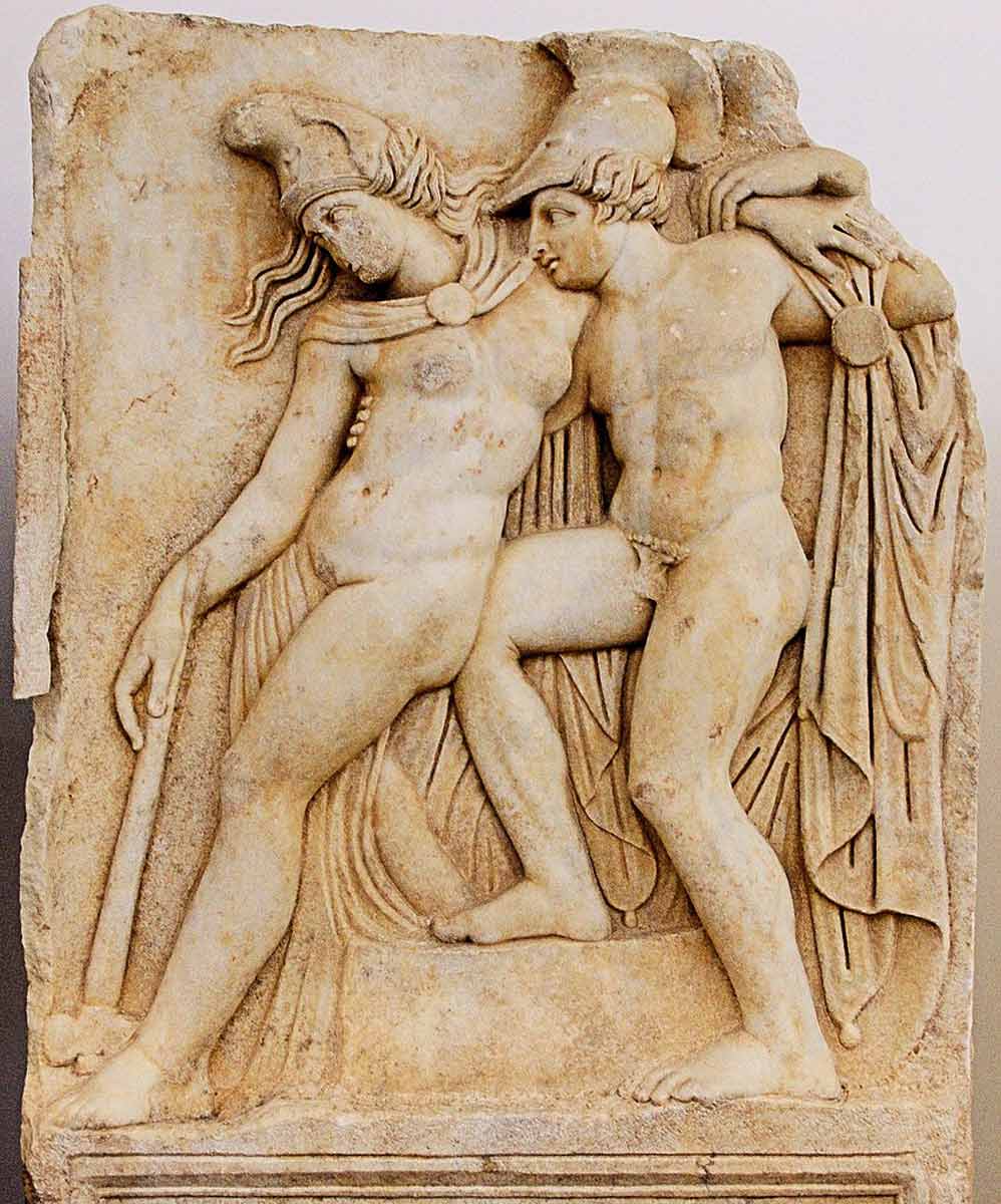 achilles penthesilea marble relief