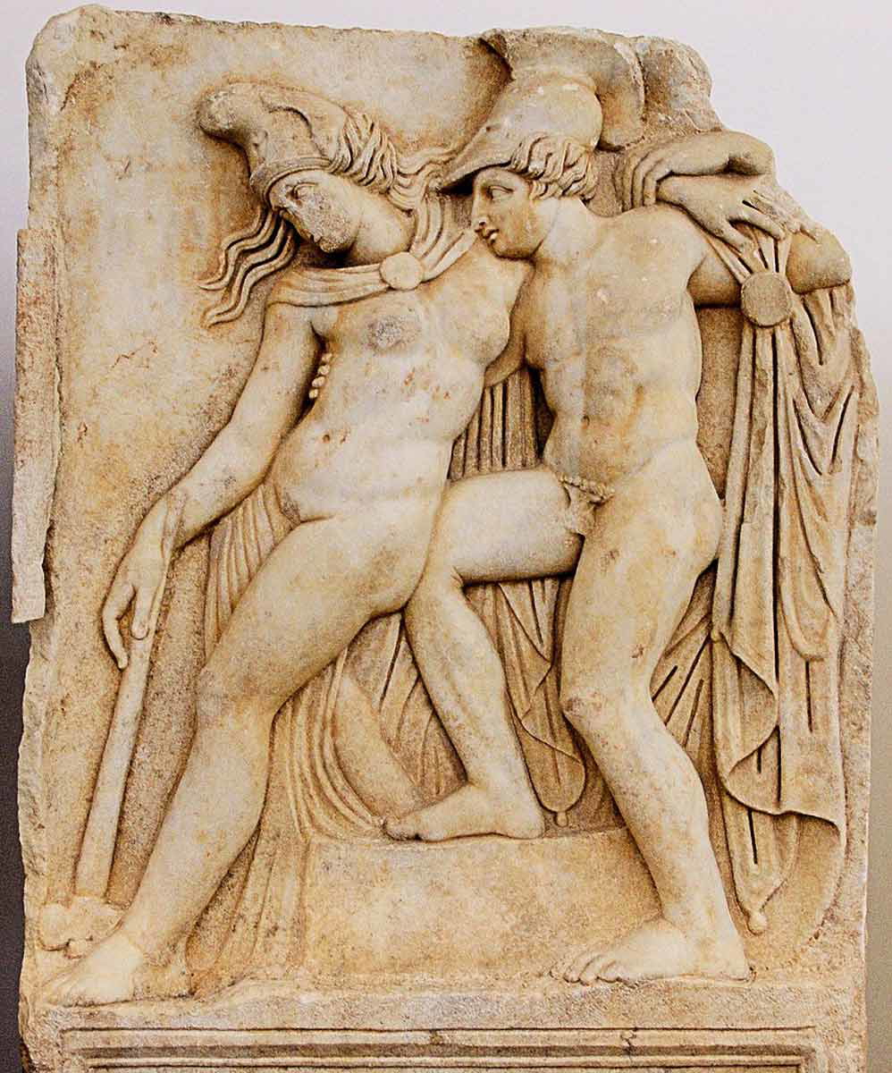 achilles penthesilea marble relief