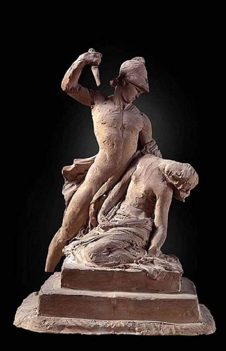 achilles slaying penthesilea statue