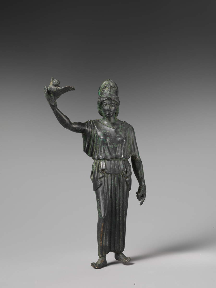 athena bronze statuette 460 bce metropolitan museum art