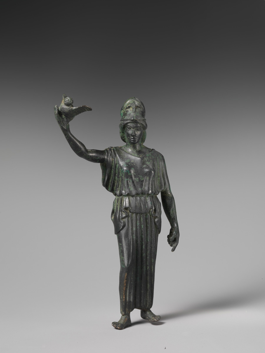 athena bronze statuette 460 bce metropolitan museum art