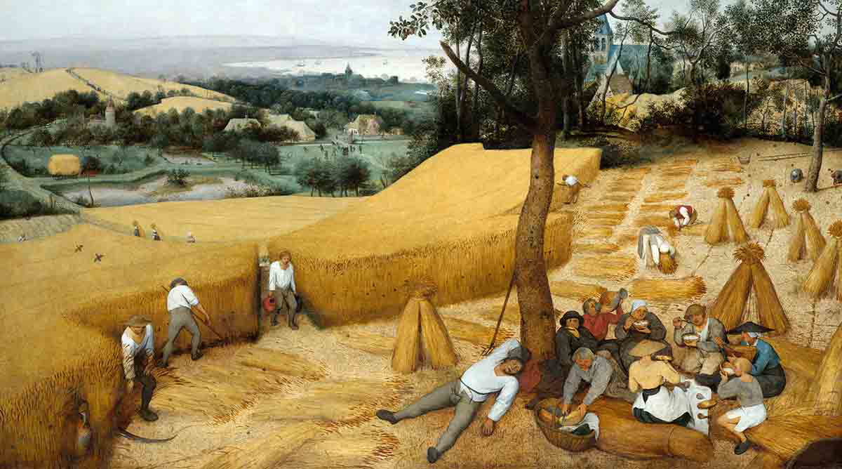 brugel the harvesters painting