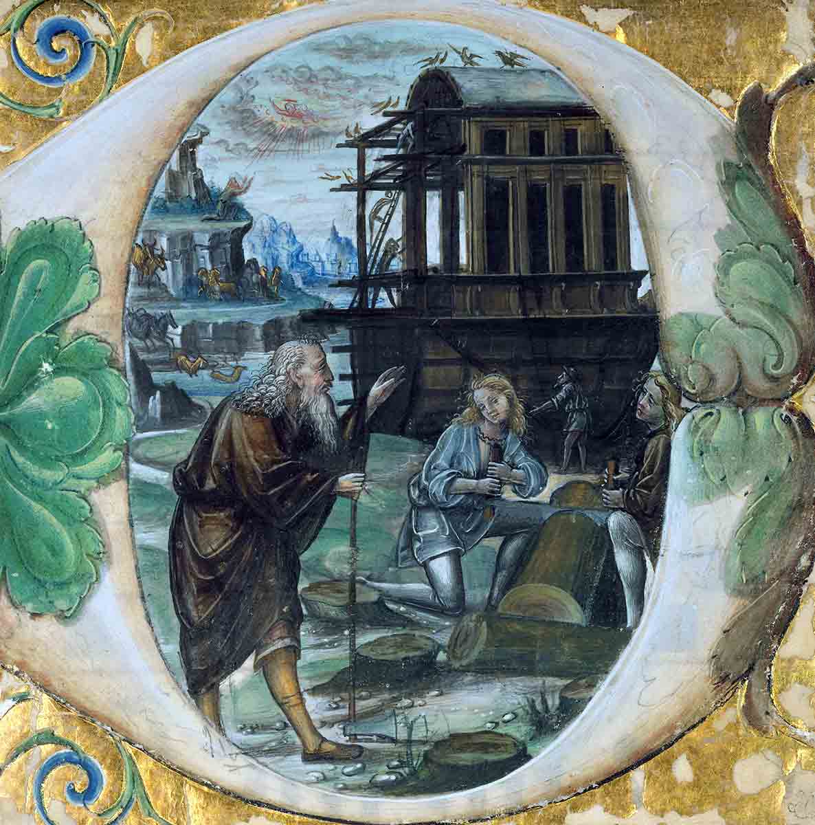 building ark illuminated letter