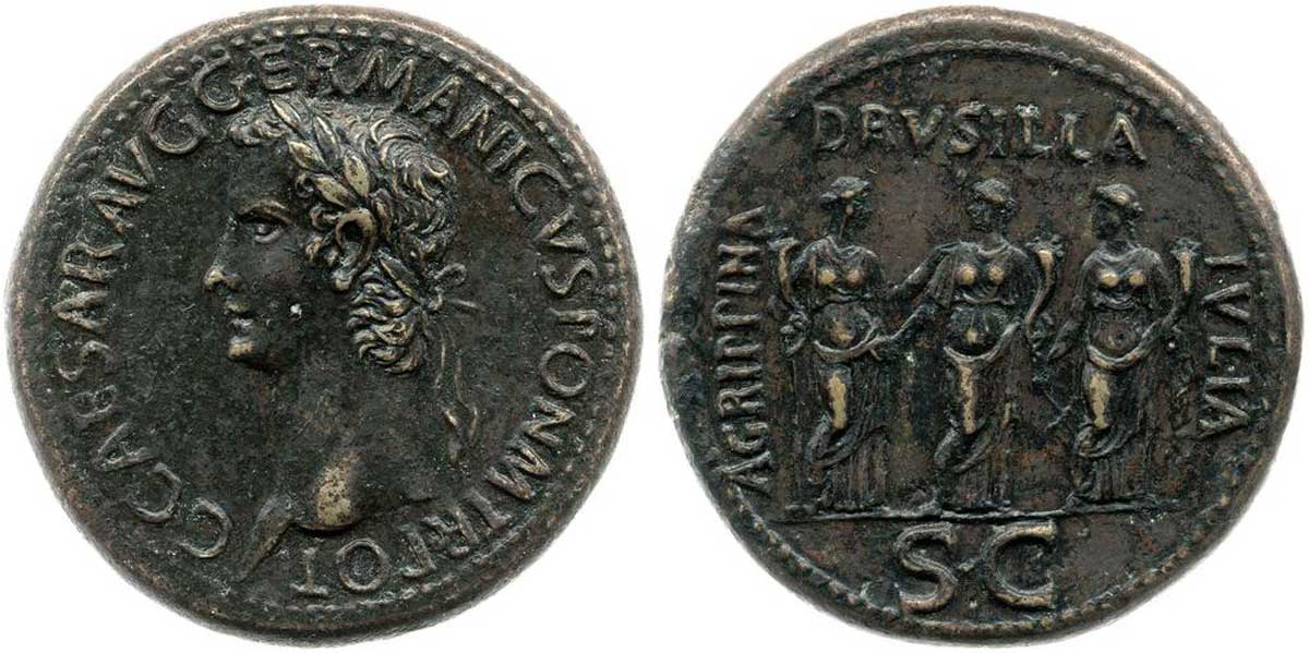 coin caligula drusilla sisters bm