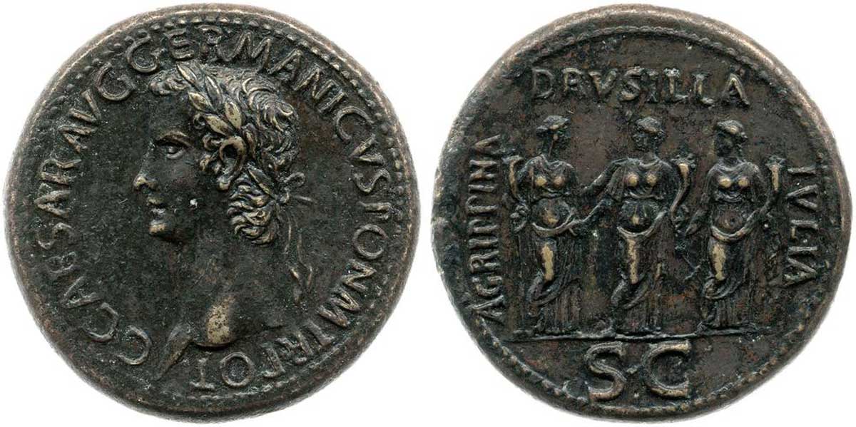 coin caligula drusilla sisters bm