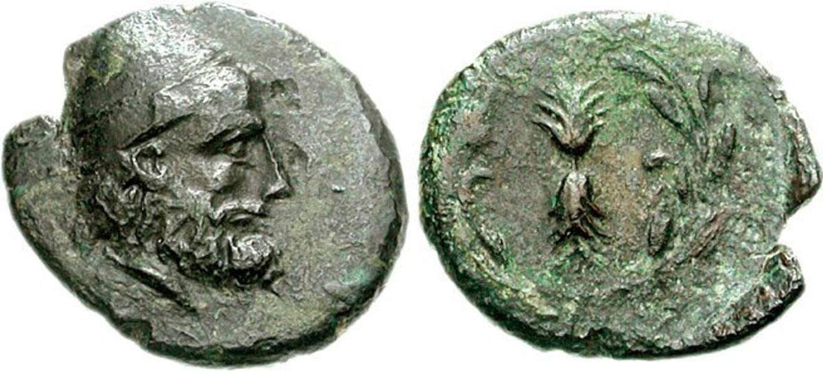 coin odysseus ithaca third century bce