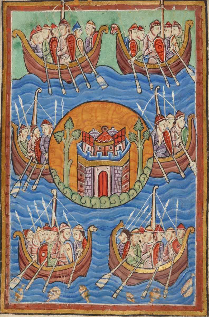 depiction anglo saxons crossing sea 1130