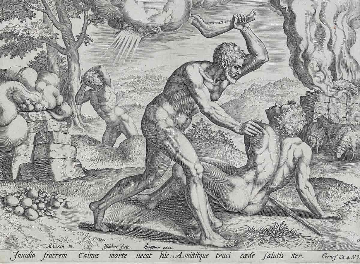engraving genesis cain and abel