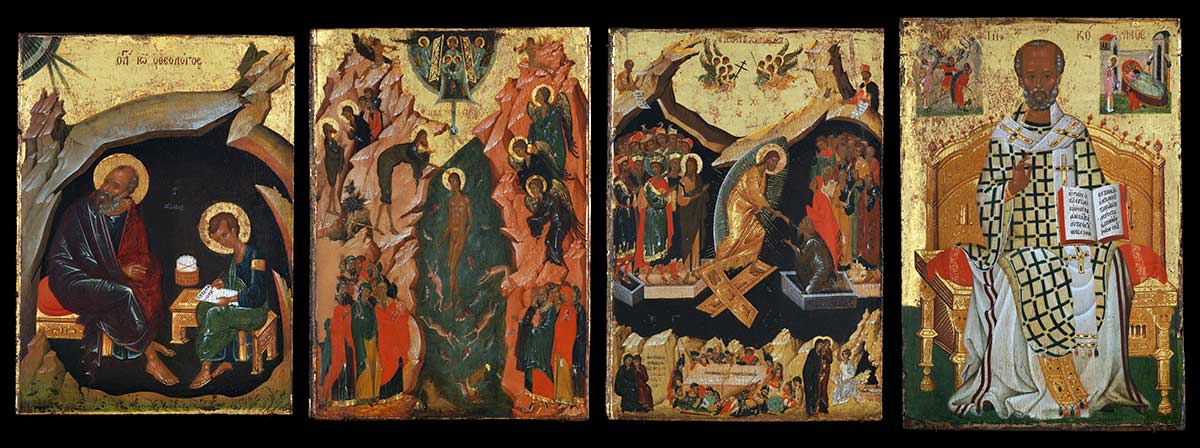four icons from a pair of doors painting