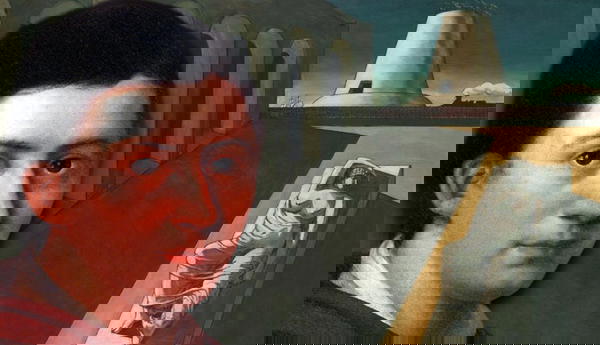 Ariadne by Giorgio de Chirico 1913 and Friedrich von Schlegel by Franz Gareis 1801