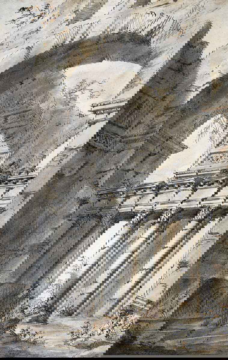 giovanni panini ruins basilica drawing metmuseum