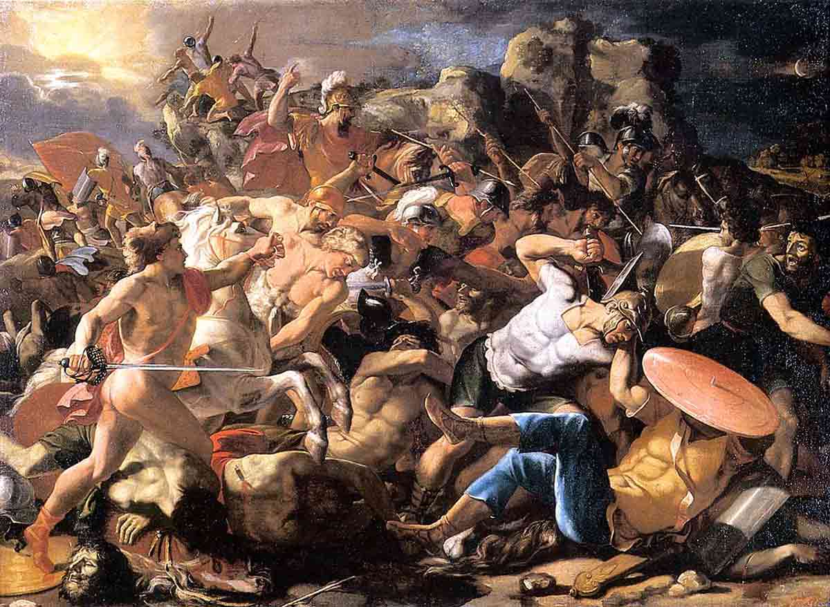 joshua defeats amorites painting