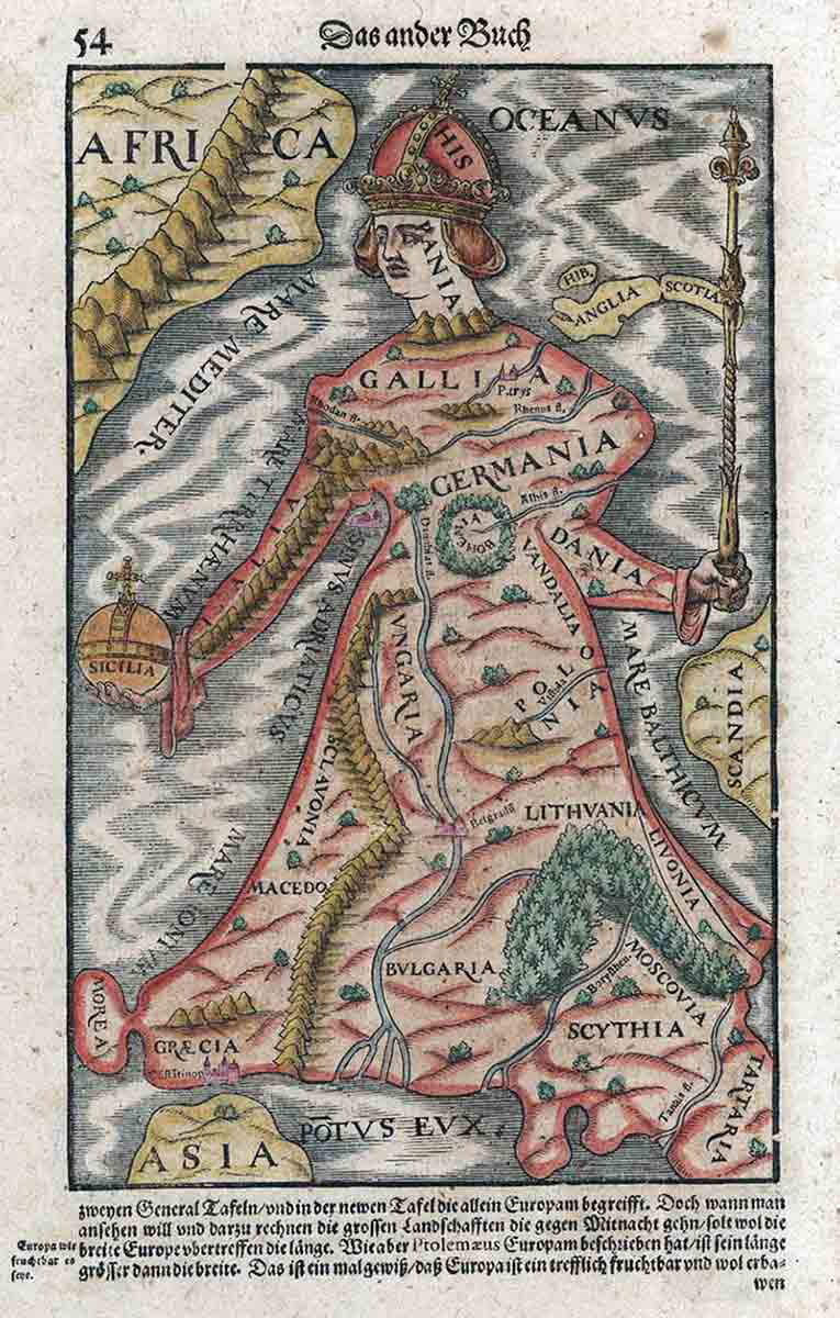 map of europe as a queen