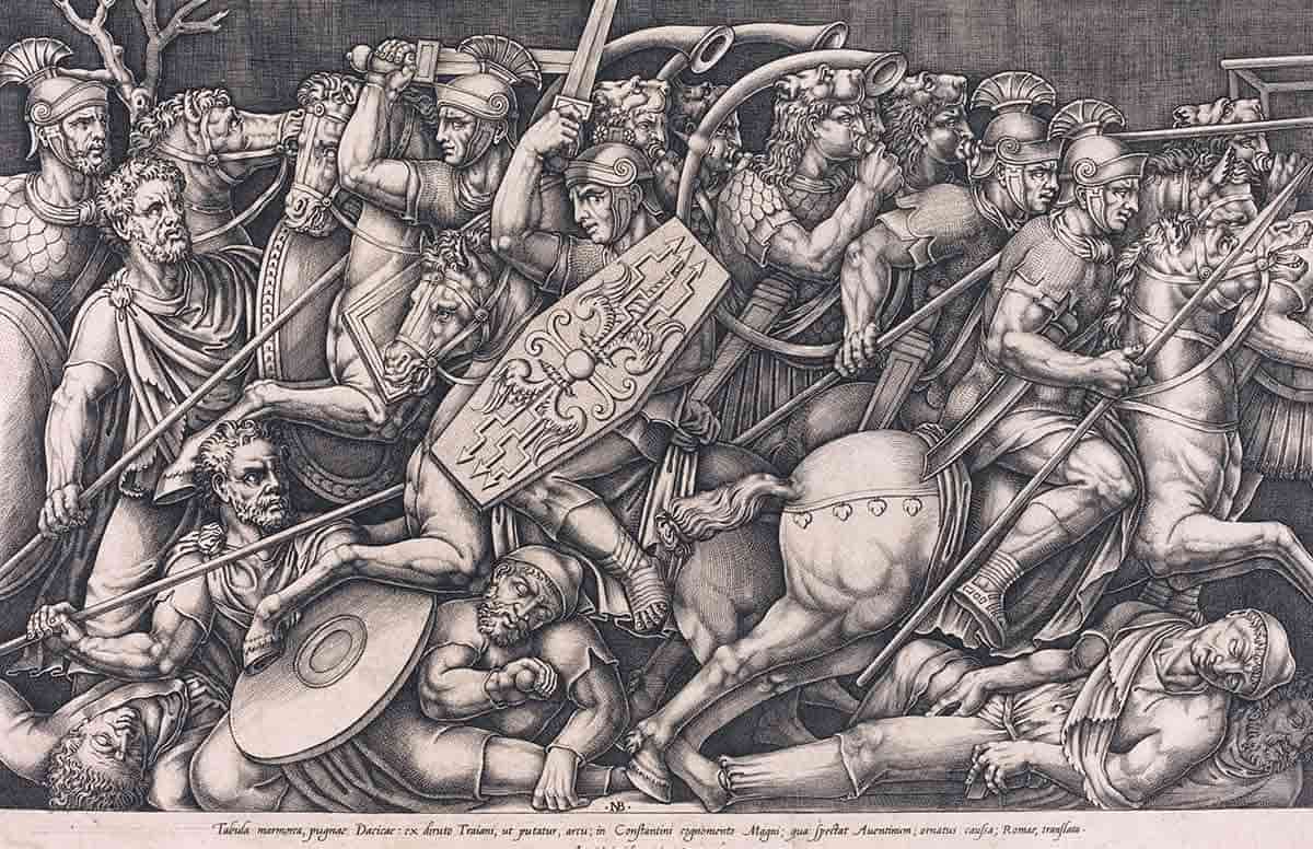 nicolaus beatrizet roman soldiers fighting the dacians